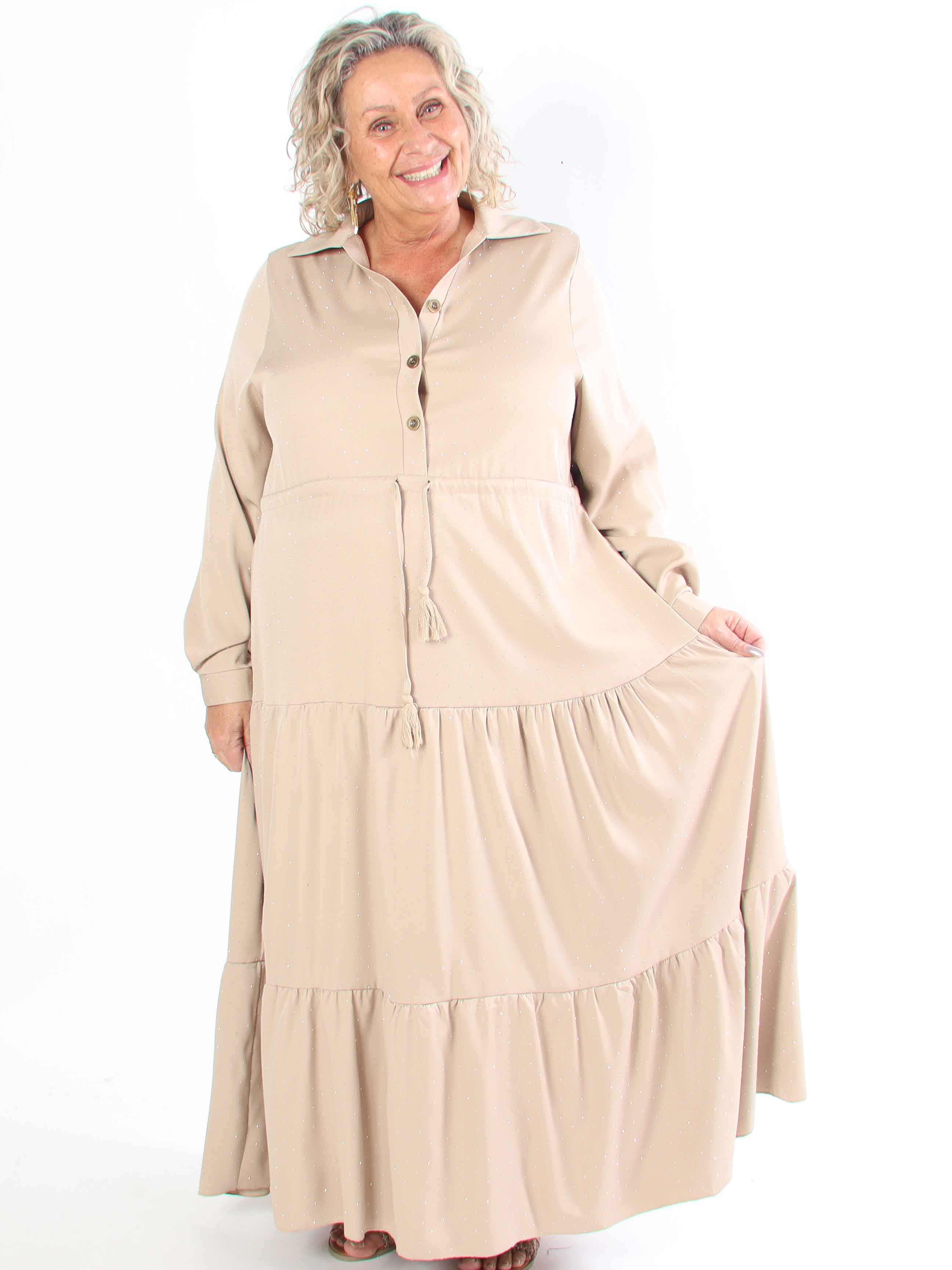 Starlight - Plus size-klänning med lager-på-lager-look utsmyckad med volanger